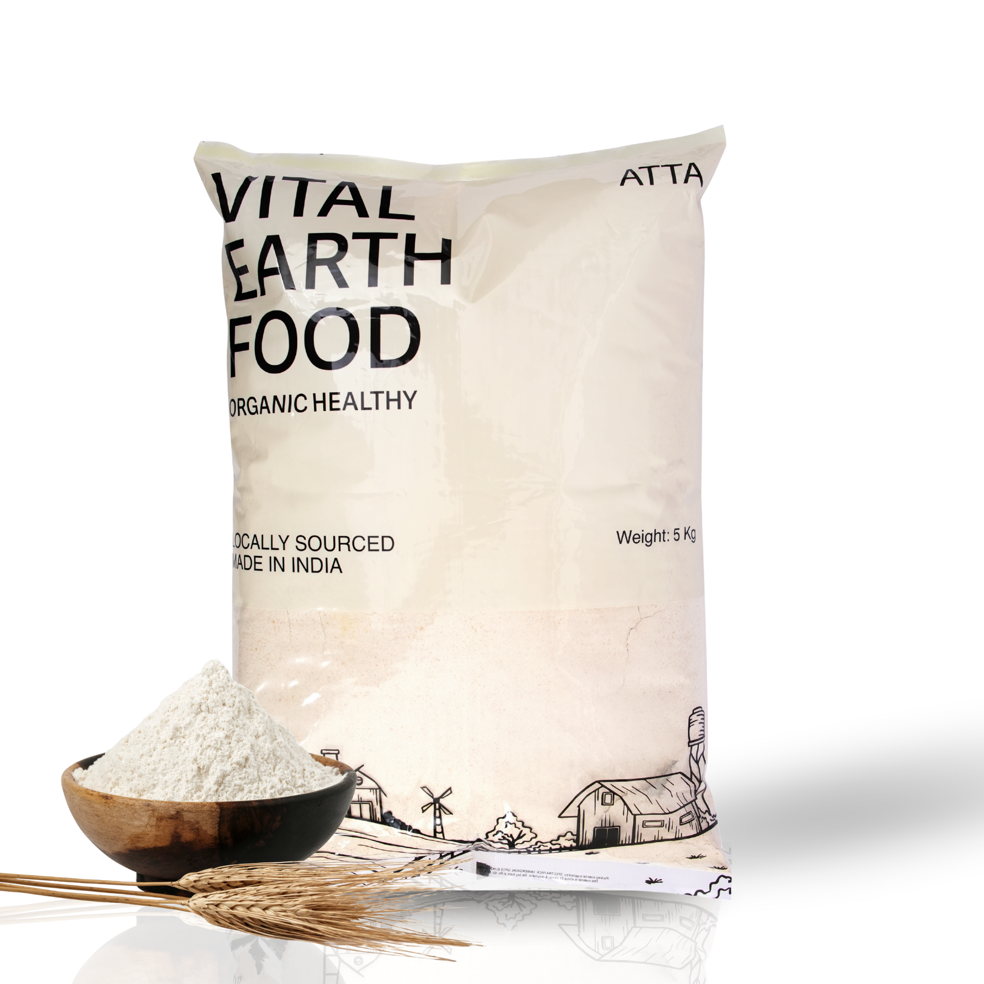 Organic whole Wheat Slow Chakki Atta 5 kg